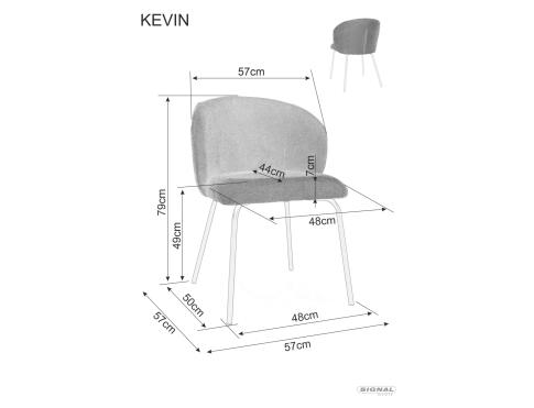 Стул SIGNAL KEVIN Vardo 11 серый/черный