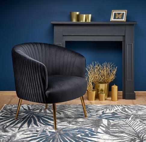 Кресло HALMAR CROWN черный/золотой