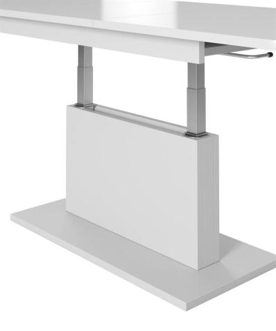 Стол-трансформер HALMAR BUSETTI раскладной, белый мат/белый мат, 126-167/70/56-74