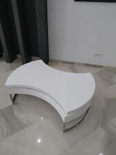 Стол журнальный HALMAR AUREA белый/хром, 115/80/38