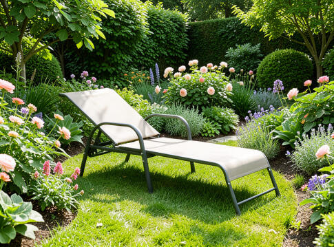 Шезлонг HALMAR MOSLER серый/темно-серый