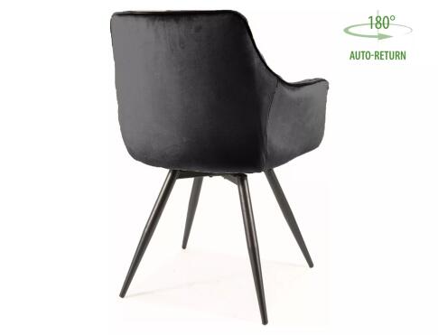 Стул SIGNAL MANGO Velvet Bluvel 19 черный/черный, поворотный