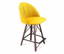 Стул полубарный Sheffilton SHT-ST35-1/S80-1 имперский желтый/темный орех/черный