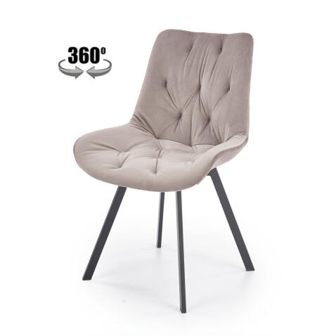 Стул HALMAR K519 бежевый/черный, поворотный