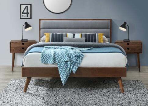 Кровать HALMAR ORLANDO серый/орех, 160/200