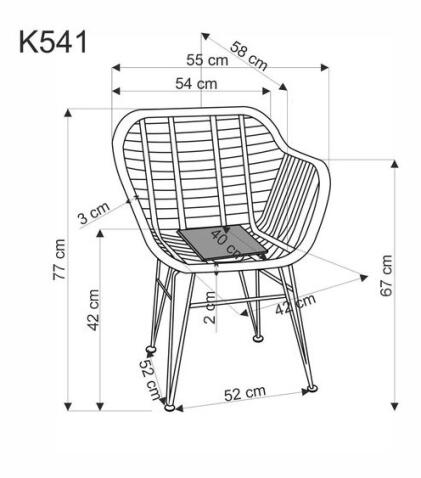 Стул HALMAR K541 серый/натуральный/черный