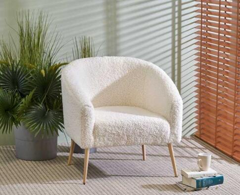 Кресло HALMAR GRIFON 2 кремовый/натуральный