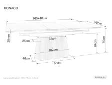 Стол обеденный SIGNAL MONACO черный/орех 160-200/90
