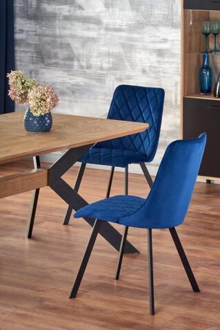 Стол обеденный HALMAR BACARDI дуб натуральный/черный 160-220/90