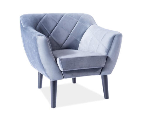 Кресло SIGNAL KARO 1 Velvet Bluvel 14 серый/венге