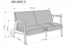 Диван HALMAR MILANO 2S tap. Castel 15 бежевый/орех Диван HALMAR MILANO 2S tap. Castel 15 бежевый/орех