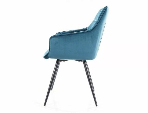 Стул SIGNAL LILIA Velvet Bluvel 85 бирюзовый/черный