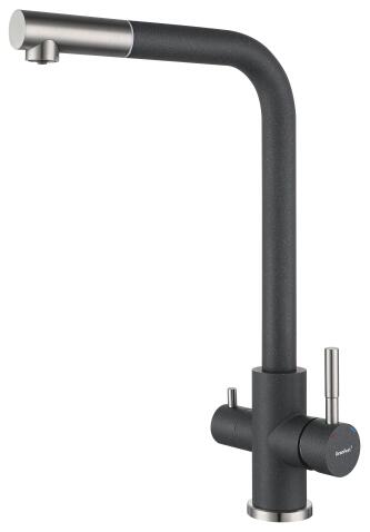 Смеситель для кухни GRANFEST QUARZ Z-5421 темно-серый