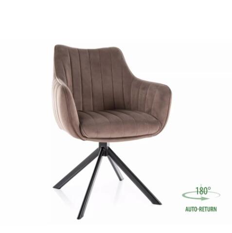 Стул SIGNAL AZALIA Velvet Bluvel 38 капучино/черный, поворотный