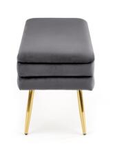 Скамья HALMAR VELVA серый/золотой