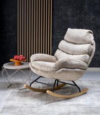 Кресло-качалка HALMAR GIORGIO бежевый/черный/натуральный