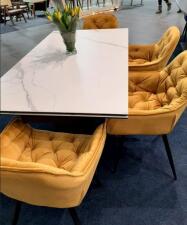 Стол обеденный SIGNAL WESTIN III Ceramic 160 белый/черный матовый 160-240/90