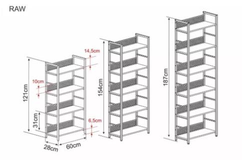 Стеллаж SIGNAL RAW R6 дуб/черный