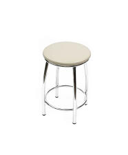 Табурет ВВР Премиум ваниль/хром, экокожа
