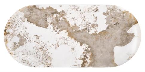 Стол журнальный HALMAR NICOSIA бежевый мрамор/орех 121/61