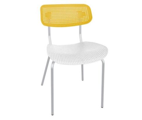 Стул Sheffilton SHT-S85М желтый/белый/хром лак Стул Sheffilton SHT-S85М желтый/белый/хром лак
