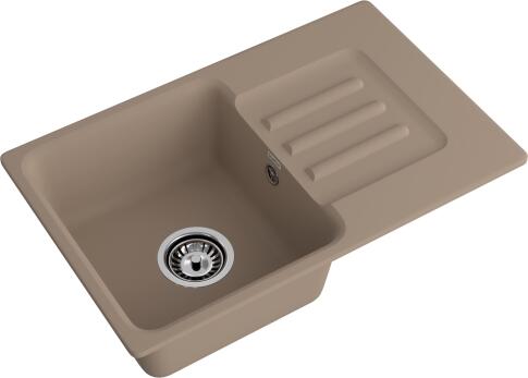 Кухонная мойка GRANFEST SMART SM-680L песочный + сифон