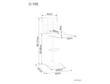 Стул барный SIGNAL C105 Velvet Bluvel 19 черный/черный