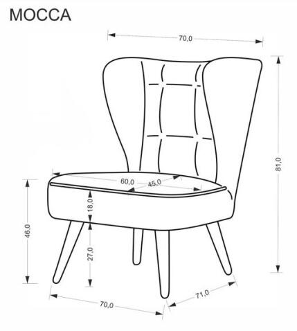 Кресло HALMAR MOCCA темно-коричневый