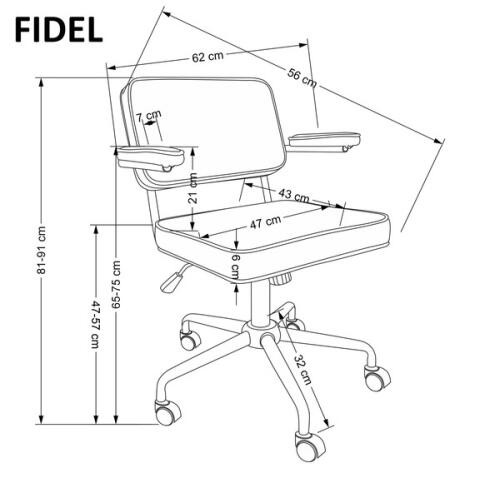 Кресло компьютерное HALMAR FIDEL серый