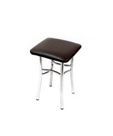 Табурет ВВР Квадрат шоколад/хром, экокожа