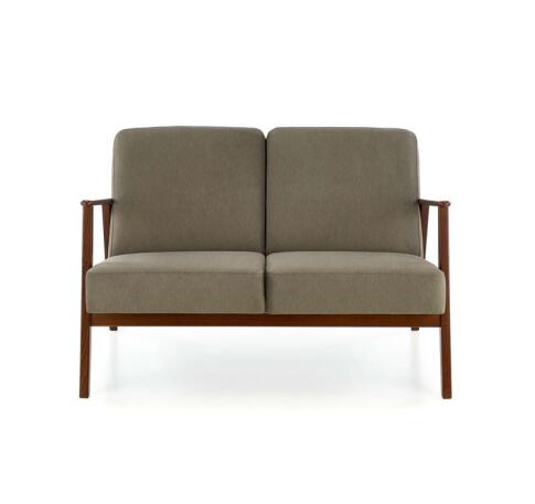 Диван HALMAR MILANO 2S tap. Castel 39 оливковый/орех