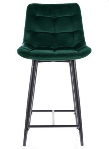 Стул барный SIGNAL CHIC H-2 Velvet Bluvel 78 зеленый/черный