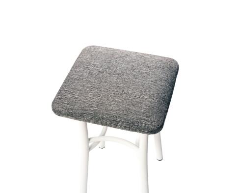 Табурет ВВР Квадрат Серый/белый, рогожка