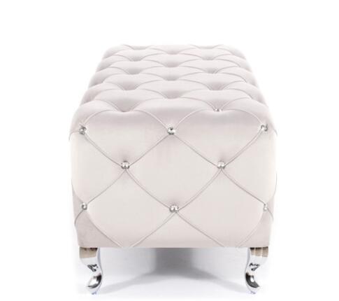 Пуф SIGNAL HESTIA Velvet Bluvel 03 светло-серый/серебряный