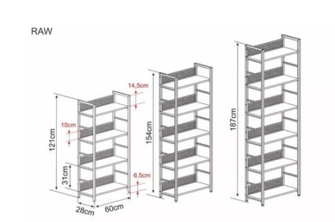 Стеллаж SIGNAL RAW R6 черный 187/67
