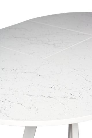 Стол ВВР Элип-2 Мрамор марквина белый/белый профиль