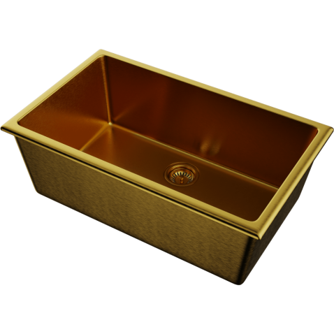 Кухонная мойка из керамики Omoikiri Okinoshima 76-U/I-G Matt Natceramic/золото