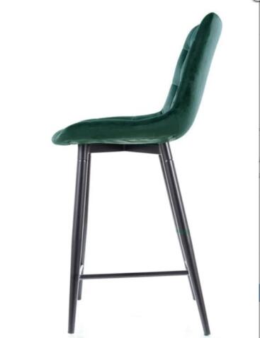 Стул барный SIGNAL CHIC H-2 Velvet Bluvel 78 зеленый/черный