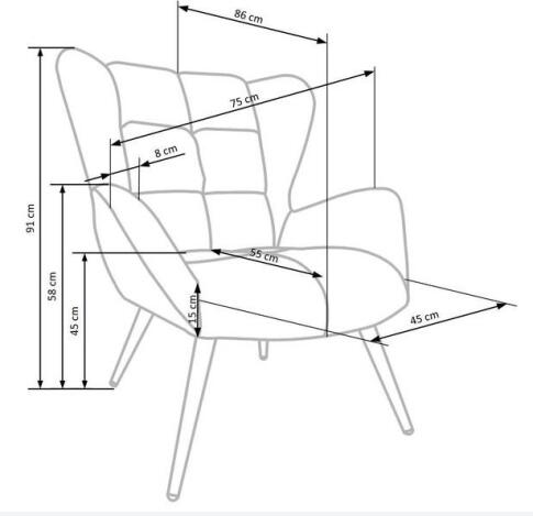 Кресло HALMAR TYRION бордовый/черный