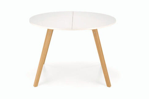 Стол обеденный HALMAR RUBEN белый матовый/натуральный 102-142/102