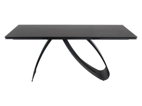 Стол обеденный SIGNAL DIUNA Ceramic Sahara Noir черный мрамор/черный мат 160-240/90