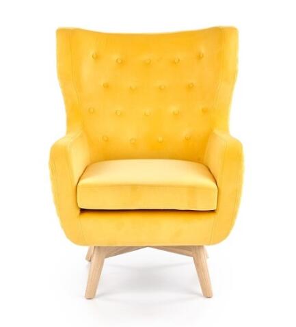 Кресло HALMAR MARVEL желтый/натуральный