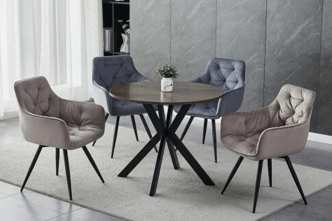 Стул SIGNAL MANGO Velvet Bluvel 14 серый/черный, поворотный