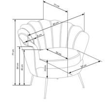 Кресло HALMAR AMORINITO светло-розовый/золотой