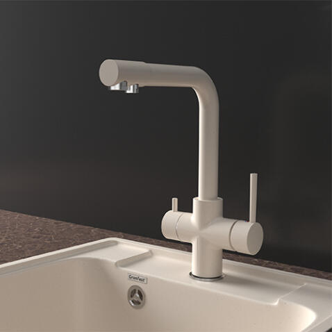Смеситель для кухни GRANFEST QUARZ Z-5423 белый