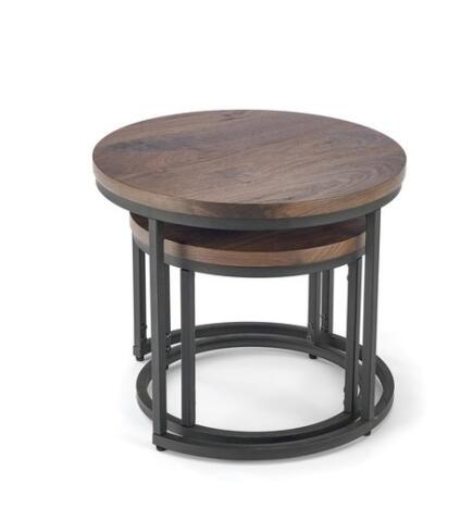 Комплект HALMAR OREO (2 стола журнальных) ореховый/черный