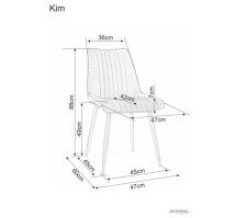 Стул SIGNAL KIM Velvet Bluvel 14 серый/черный