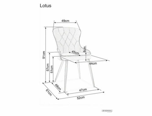 Стул SIGNAL LOTUS Velvet Bluvel 14 серый/черный