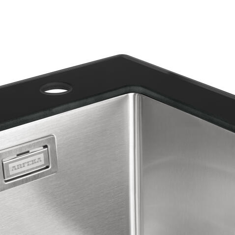 Мойка ARFEKA ECO AR 500*500 GS BLACK GLASS + SATIN
