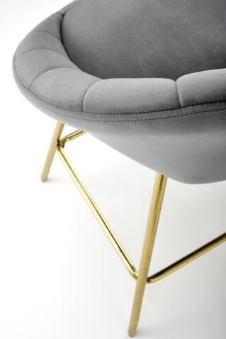 Стул барный HALMAR H112 серый/золотой